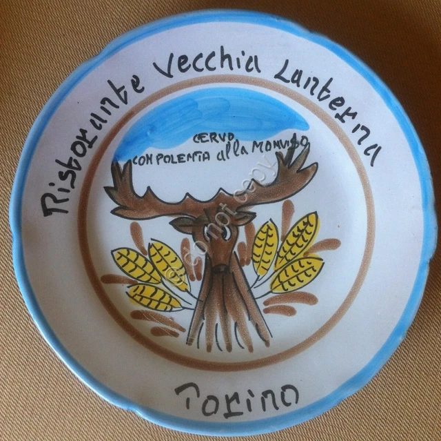 Piatto Buon Ricordo - Torino - Vecchia Lanterna - Cervo con Polenta alla Monviso