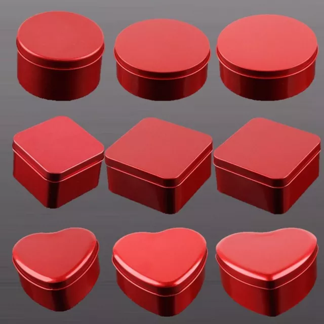 1/2pcs Red Color Aluminum Tin Jar Refillable Bottles  Cream Balm Nail Candle