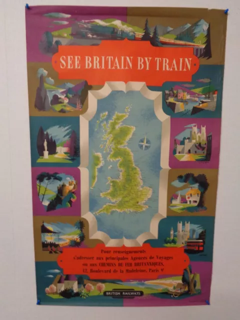 Affiche Ancienne  Angleterre  - See Britain By Train - Voyage - Tourisme - -