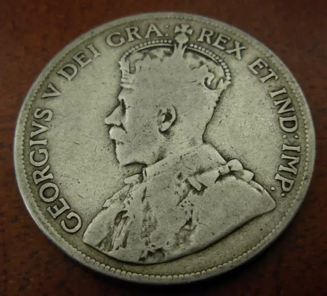 Canada Newfoundland 1918 Silver 50 Cents VF George V