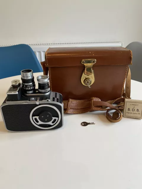 Paillard Bolex B8SL Double 8mm Movie Cine Film Camera w/ 2 Lens & Case