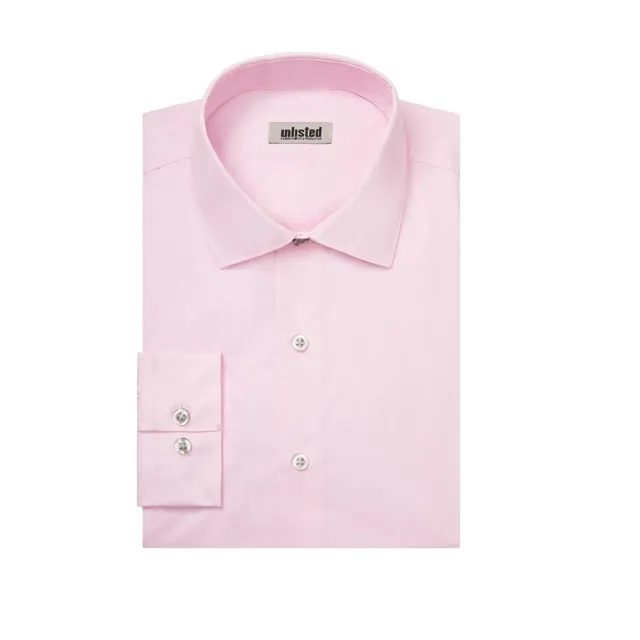 Kenneth Cole Unlisted Mens Dress Shirt Slim Fit Solid | Pink, 16-16.5 Neck 32-33