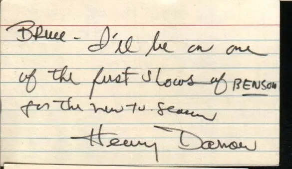 Henry Darrow Autographed Index Card Popular Movie Character Actor D.21