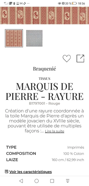 Coupon De Tissu Braquenie Miramont Écorce - Grand Coupon Géométrique Pour Ameublement, Neuf