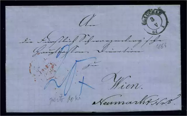 VORPHILA-Brief 1864 GLAUCHAU gestempelt (109190)