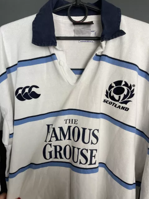 Scotland Rugby Union Shirt Famous Grouse Long Sleeve Jersey Canterbury Size L 3