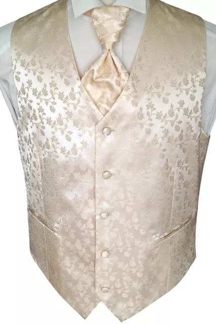 Wedding Waistcoat With Plastron,Handkerchief And Alternative Plastron Model