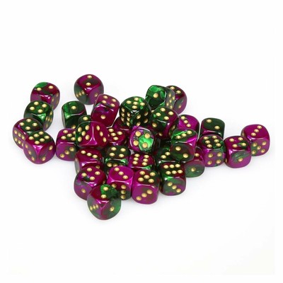 Chessex Set 7 dadi Chessex FESTOSO VERDE e ARGENTO Festive Green Silver D&D RPG 27445 