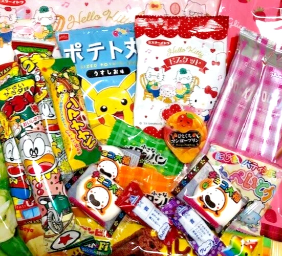 Japanese Candies Set Pocky, Hello Kitty Biscuits, Stardust Konpeito etc.