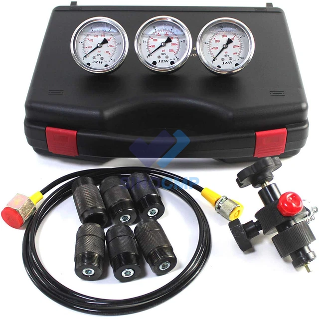 HYDRAULIC GAUGE TEST Kit Hydraulic Nitrogen Accumulator Charging System