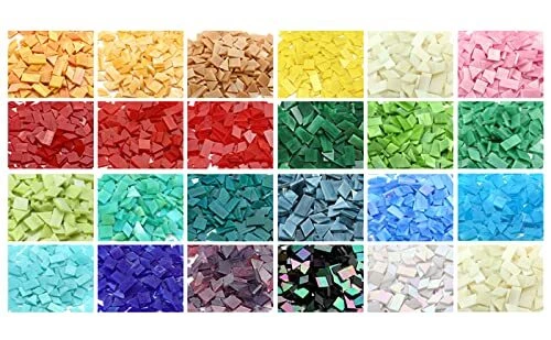 Glass Mosaic Tiles for Art Crafts,4 Shapes Mixed Tiffany Stained Glas... Glass Mosaic Tiles for Art Crafts,4 Shapes Mixed Tiffany Stained Glas...