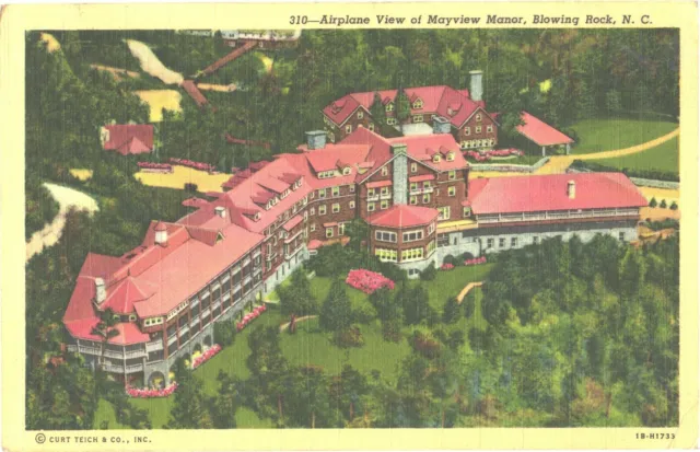 Airplane View Of Mayview Manor Blowing Rock, North Carolina, 1942 Postcard