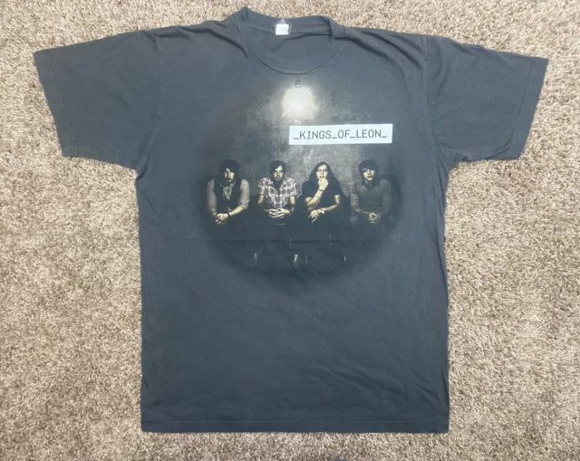 Rare Kings of Leon T-Shirt Men Size Large KOL Band Shirt Double Side 2009 Tour