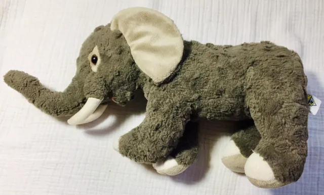 "The Petting Zoo" Plush Soft Gray Elephant Toy approximately 9" long Super-Soft!