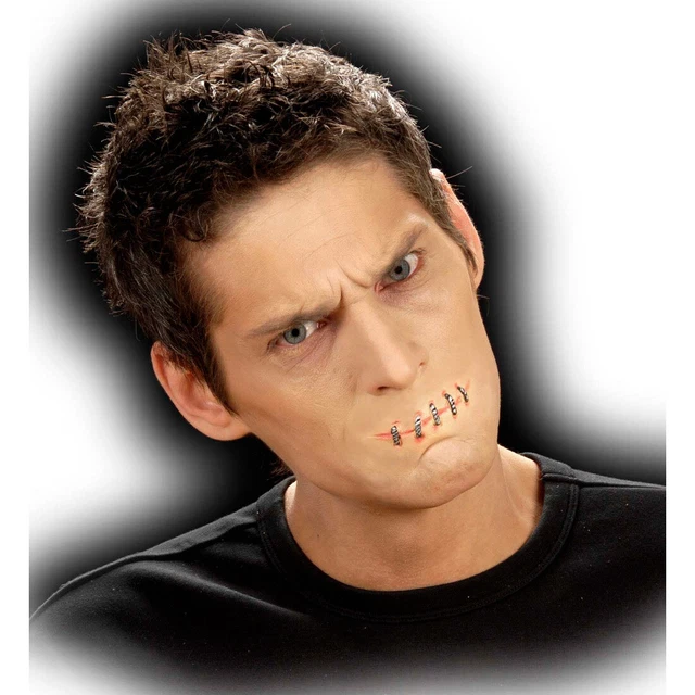 Zugenähter Bocca Applicazione Lattice Halloween Effetto Trucco Orrore Make Up