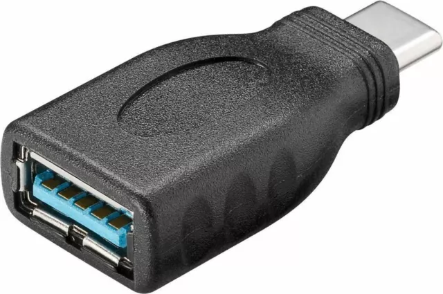 USB Adapter Stecker C auf USB Buchse A USB-C OTG Daten Sync Super Speed schwarz