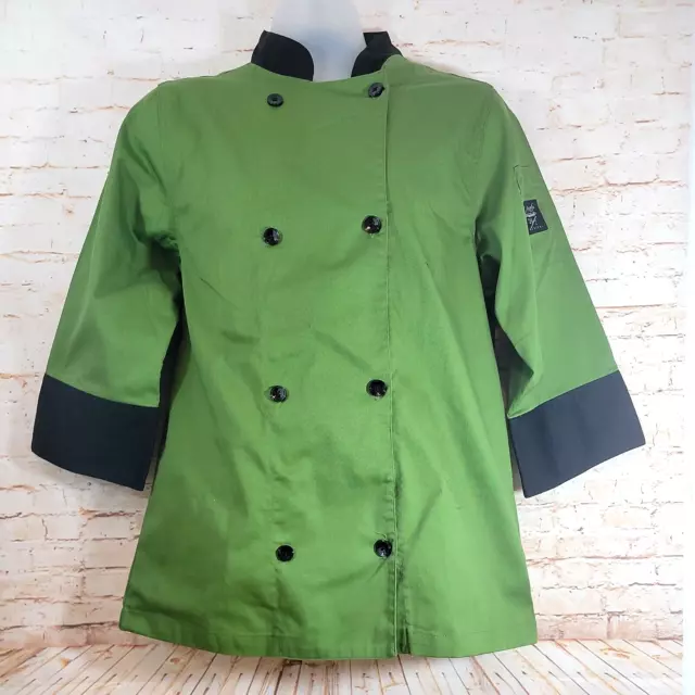 Chef Revival Double Breasted Green Chef Jacket Size Small