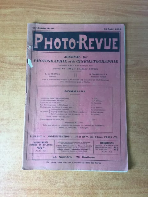 PHOTO-REVUE n� 16 : journal de photographie et de cin�matographie parai