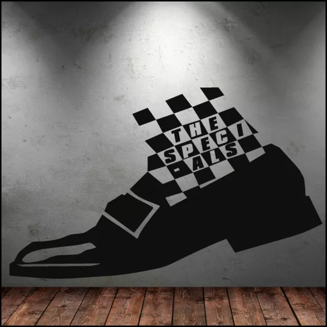 Large Ska Specials Shoe Chequered Socks 2 Tone Wall Art Sticker  A4-1.2m Wide