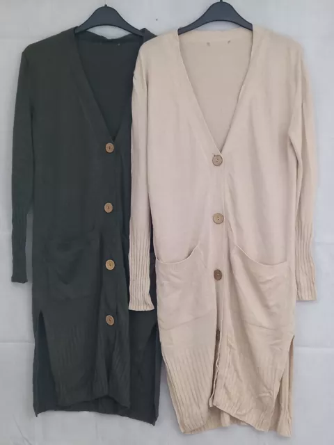 Ex M&S,Debranded, Sizes Xs-Xl,  Long Line Button Up Cardigan