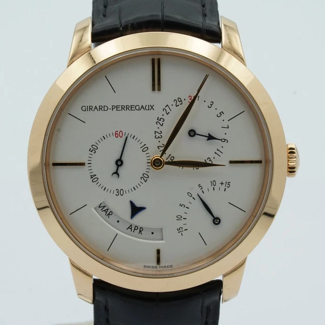 GIRARDPERREGAUX ANNUAL CALENDAR Automatik Herren Uhr 18K 750 Gold 40Mm