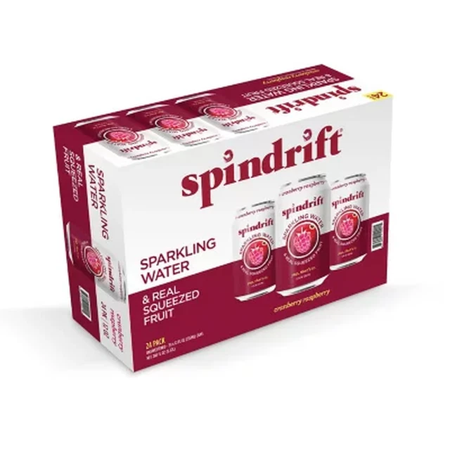 SPINDRIFT UNSWEETENED CRANBERRY Raspberry Sparkling Water {12 fl. oz