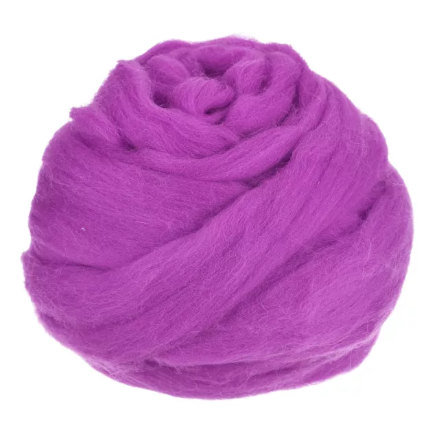 Needle Felting Wool, 3.5 Oz Nature Fibre Wool Yarn Roving (Violet)