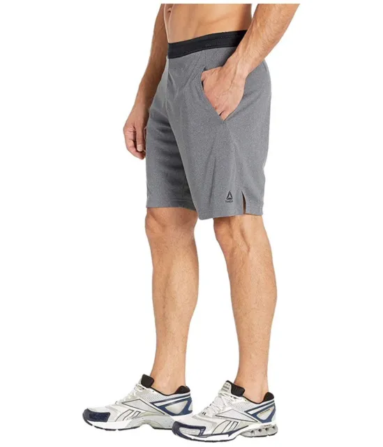 Reebok Mens One Series Training Knit Athletic Workout Shorts, Grey, XX-Large