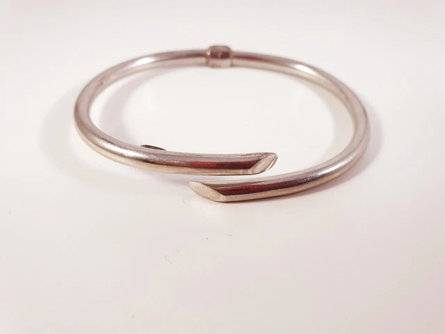 Bracelet Gourmette Ancien – Argent Massif 925, Style Jonc Art Nouveau (vers 1900)