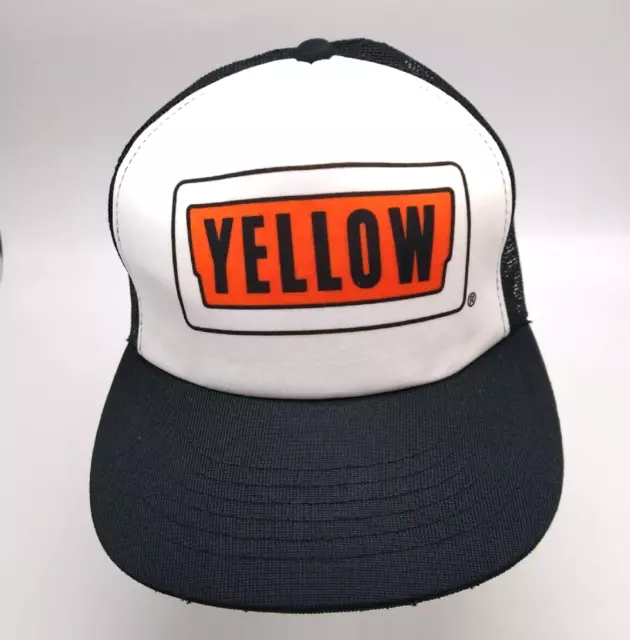 Vintage Yellow Freight Trucking Company Mesh Snapback Trucker Cap Hat