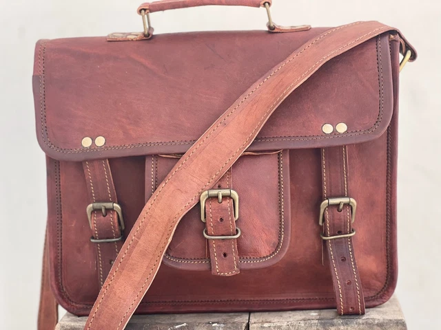 Tout Temps Cuir Vintage Épaule Sac à Main Messager Femme Portable Sac 55.9cm