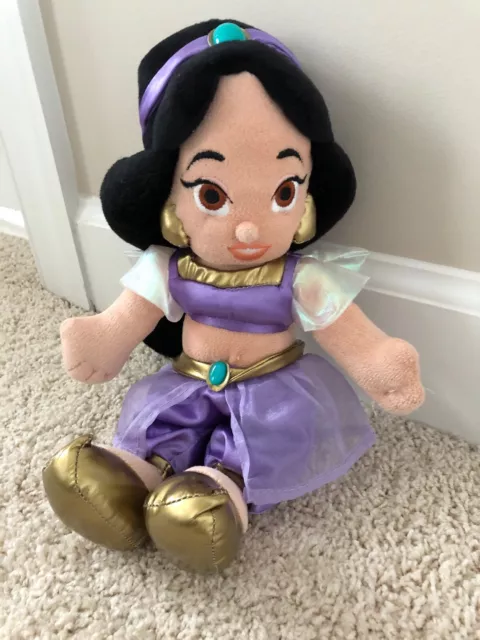 Disney Store Princess JASMINE Plush Doll 12" Aladdin Baby Princesses