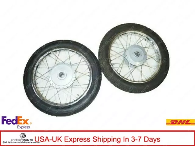 For Royal Enfield Complete Rim WM2- 19" With Tire & Tube Pair