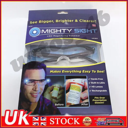 Mighty Sight LED Magnifying Glasses Fits over Prescription Eyewear