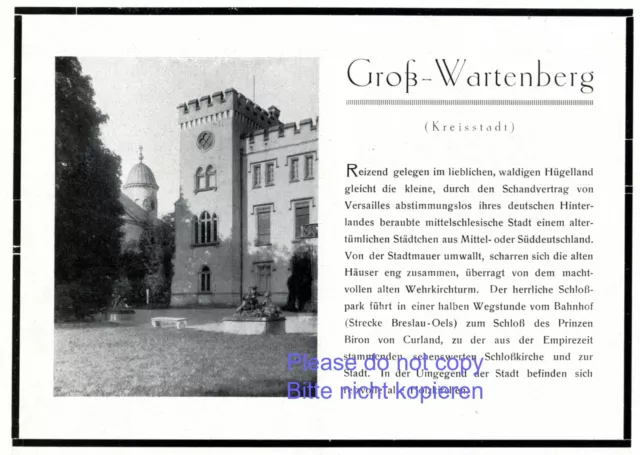 Eigenwerbung Groß Wartenberg Reklame 1925 Syców Werbung +