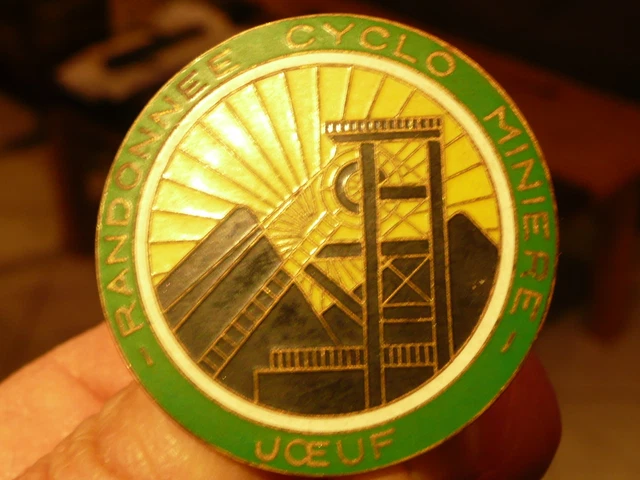 rare art deco badge 30 years RANDO CYCLO MINE JOEUF MURTHE ET MOSELLE
