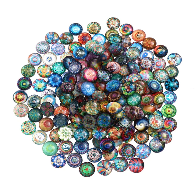 200 Pcs Cabochons Für Die Schmuckherstellung Runde Glasperle Picsil Jahrgang