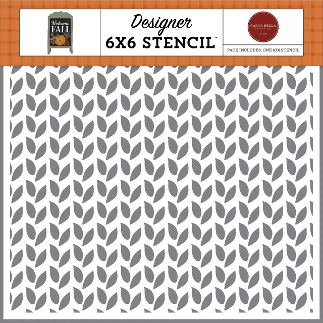 Paquete de 2 plantillas de papel Bella 6""X6"" - Par de hojas que caen, bienvenida otoño -WF154033
