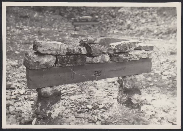 YZ3588 Puente De Piedras En Viga de Madera Con Cables - 1941 Fotografía Antiguo