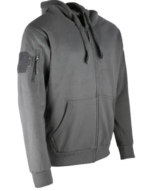 Kombat Grey Spec-Ops Hoodie Deluxe Zipped Warm Jumper Outdoors Camping Military
