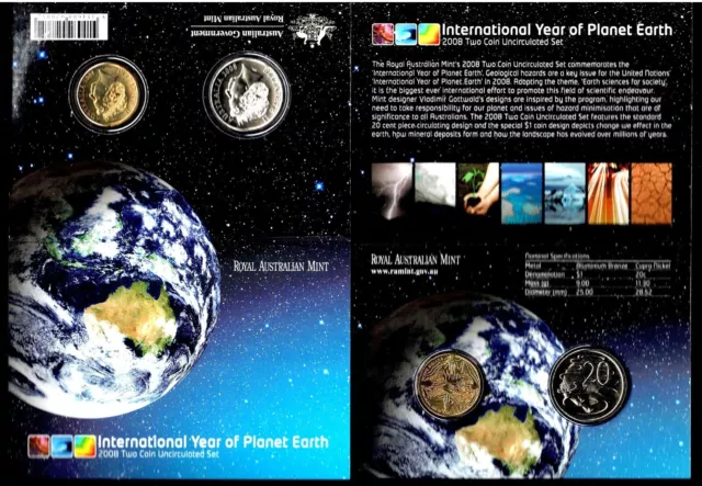Australia 2008 International Year of Planet Earth Two Coin Uncirculated Set