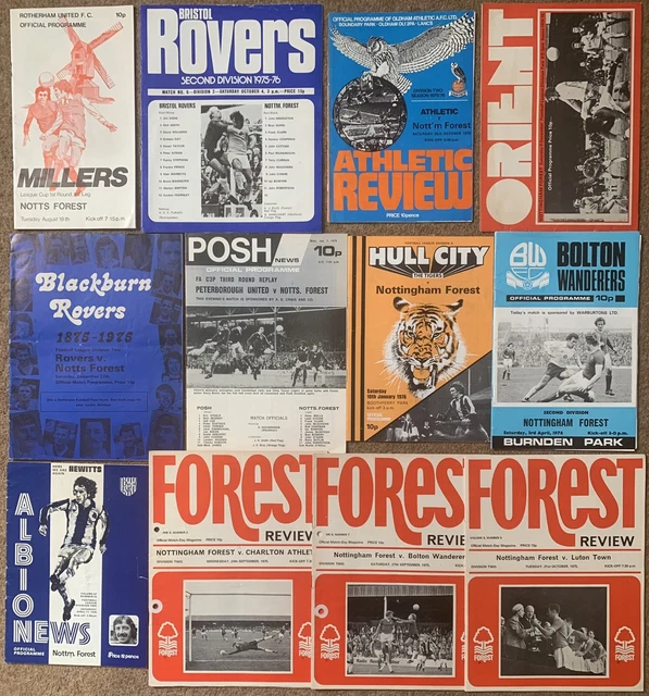 NOTTINGHAM FOREST FC 1975 1976 Home & Away Football Programme