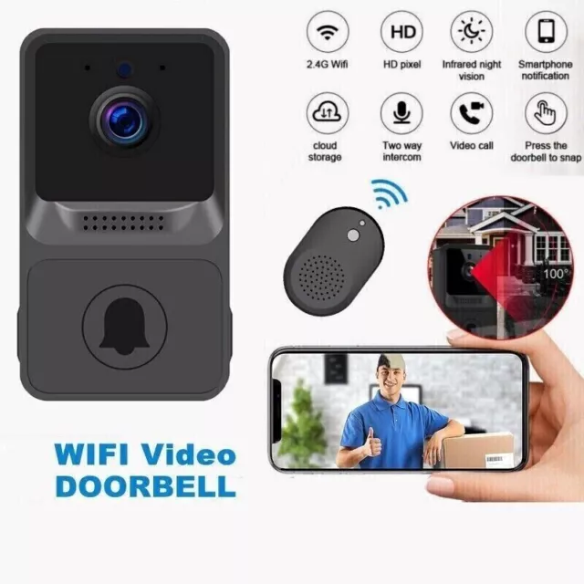 Smart Wireless WiFi Video Doorbell Phone Camera Door Bell Ring Intercom Security