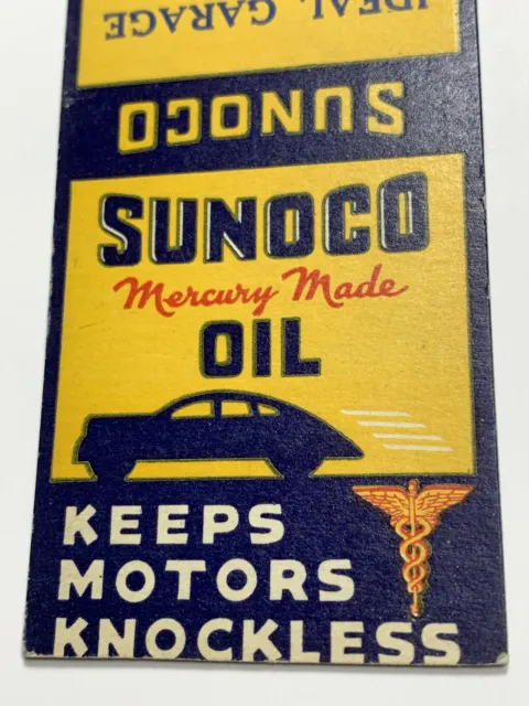 Sunoco Oil  Gas Service Station Matchbook Cover Endicott New York