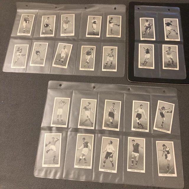 KOMPLETTES SET HANDELSKARTEN D C THOMSON BERÜHMTE FUSSBALLER (ZAUBERER) 1-24 1950ERer
