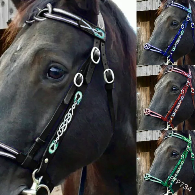 Horse Bridle Horse Rein Harness Headstall Thickened Halter Equestrian Gear PU