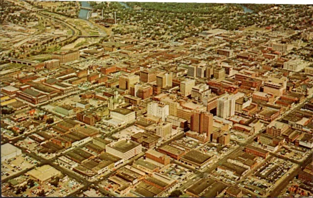 Wichita, Kansas, Aerial View, Vintage Chrome Postcard 3016