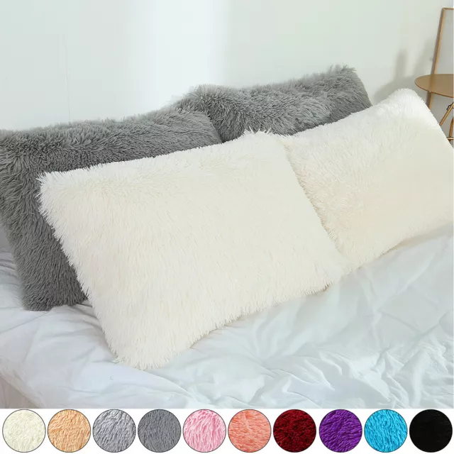 Soft Faux Fur Pillow Case Plush Fluffy Shaggy Sleep Throw Cushion Cover 50x70cm