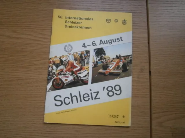 "Schleizer Dreieck Rennen" Programm Startliste Rennprogramm, ADMV der DDR, 1989