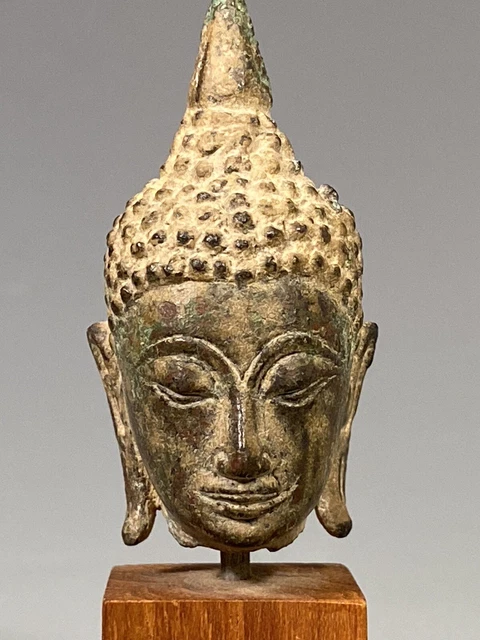 Fine Thai Thailand Sukhothai Period Bronze Head of the Buddha ca. 18-19th C
